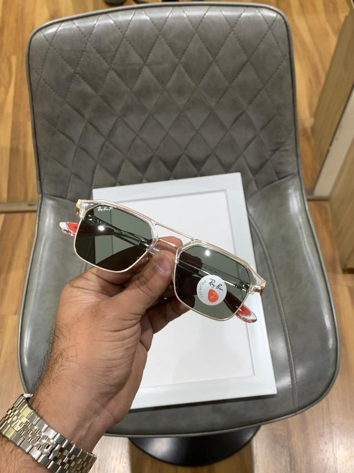 RayBan 04 Transparent White/Green Premium
