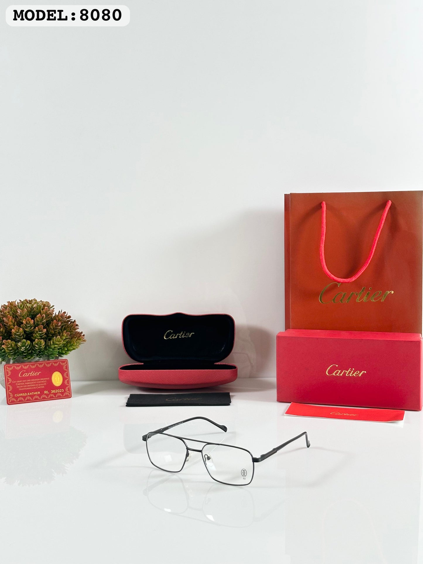 Cartierr 8080 Black Metal Frames