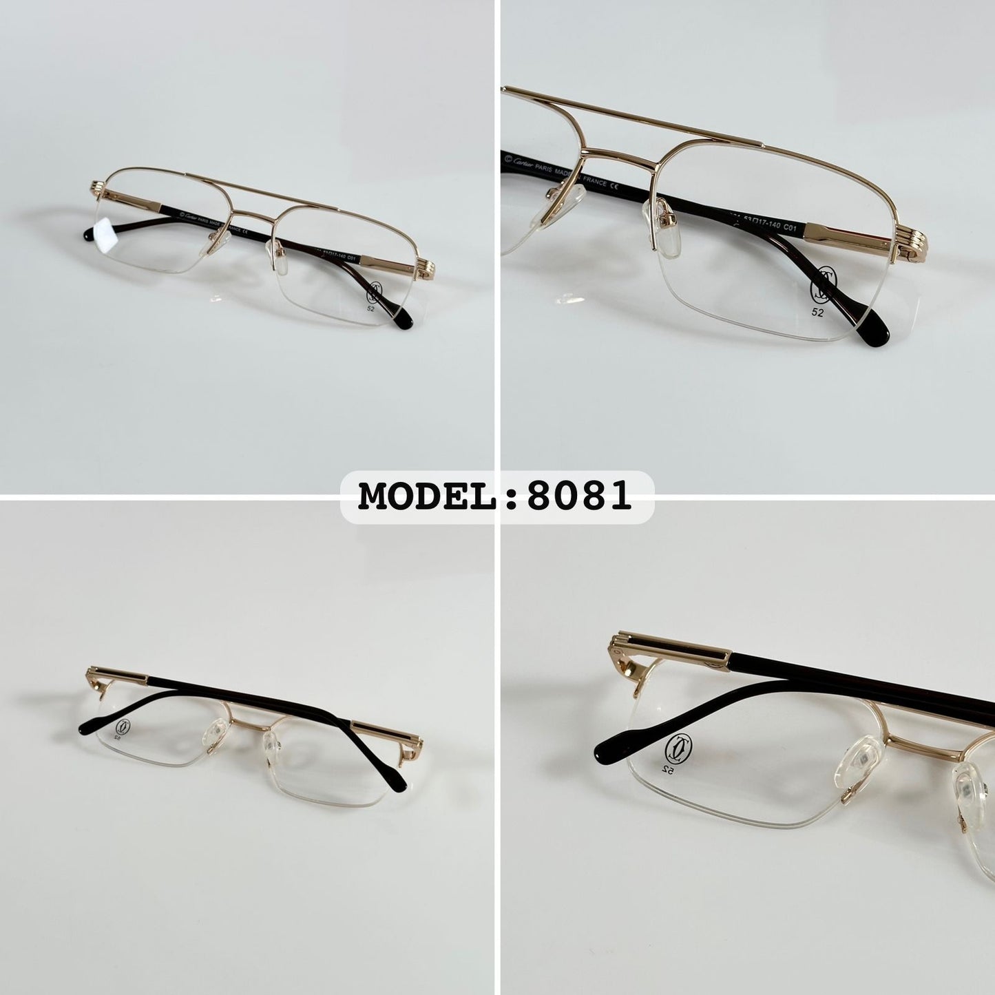 Cartierr 8081 Gold Frames