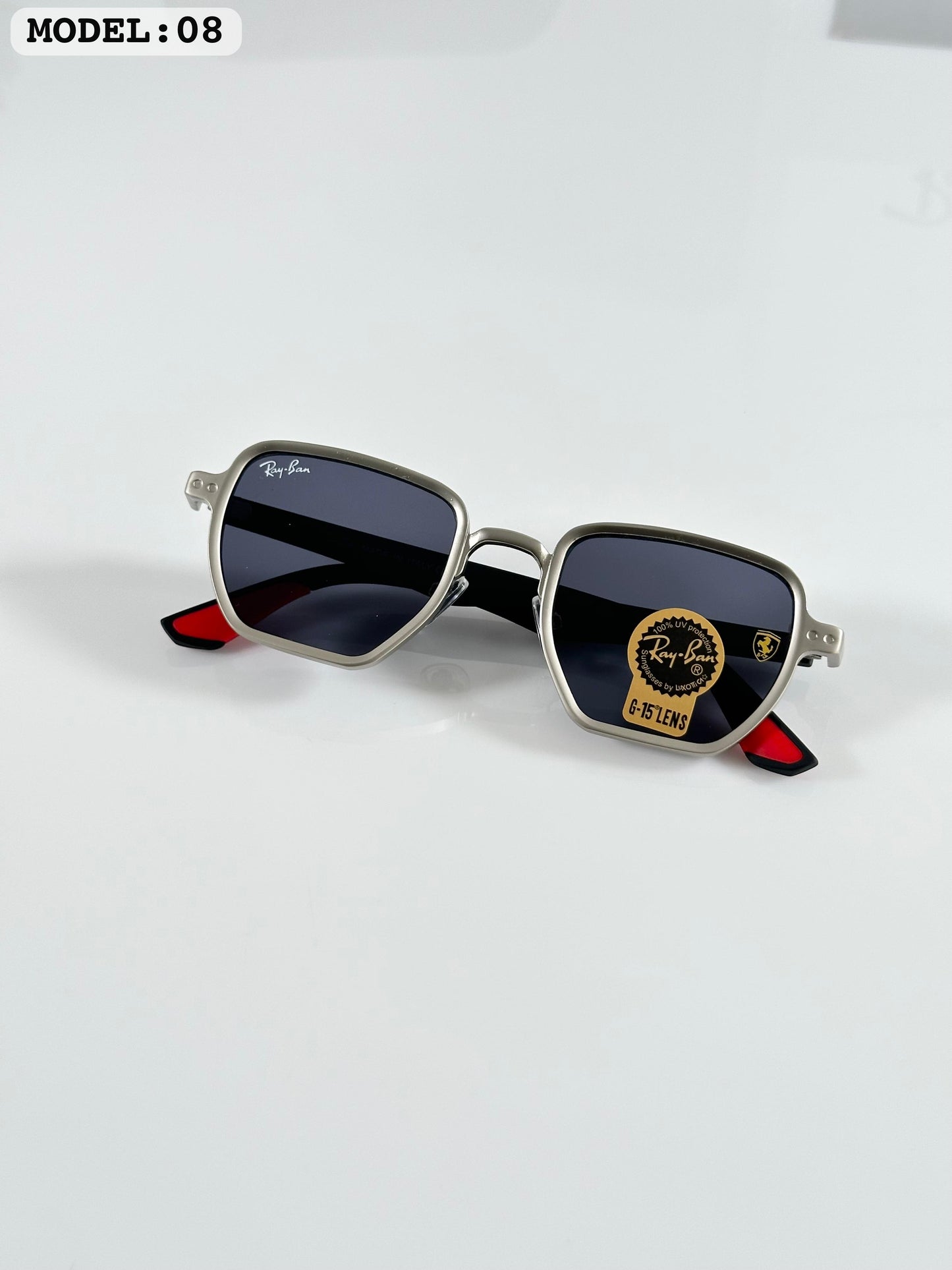 RayBan 08 Silver/Black Model