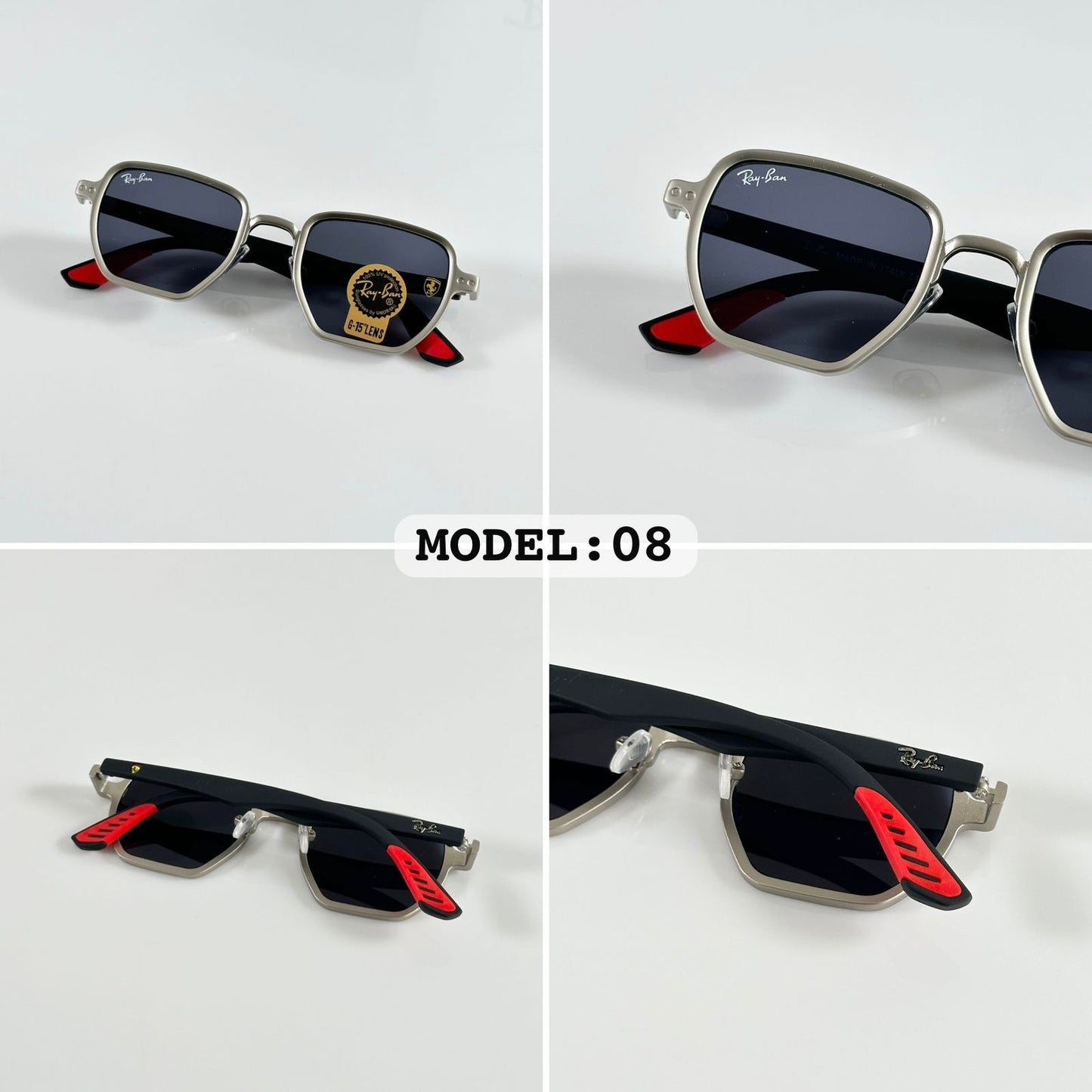 RayBan 08 Silver/Black Model