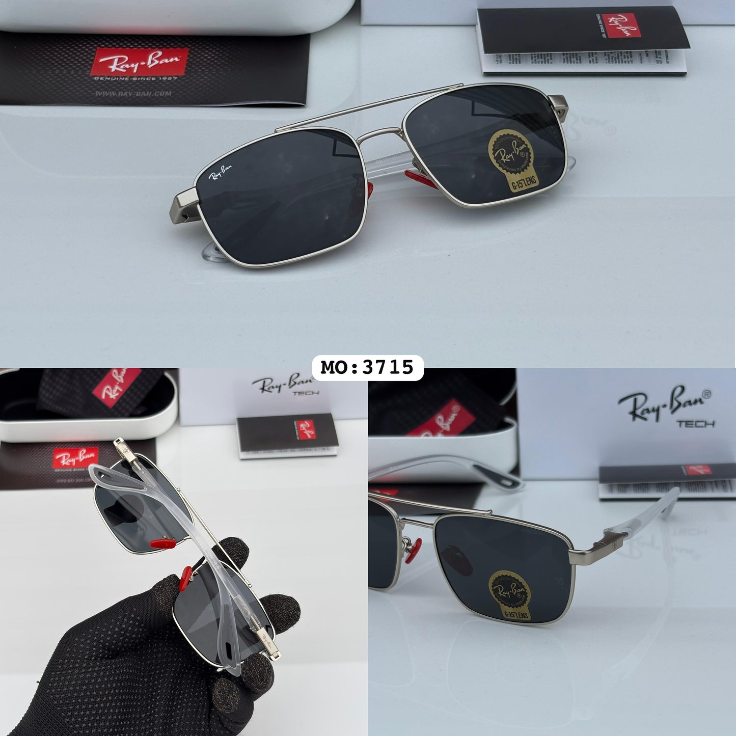 Raybann 3715 Silver Black