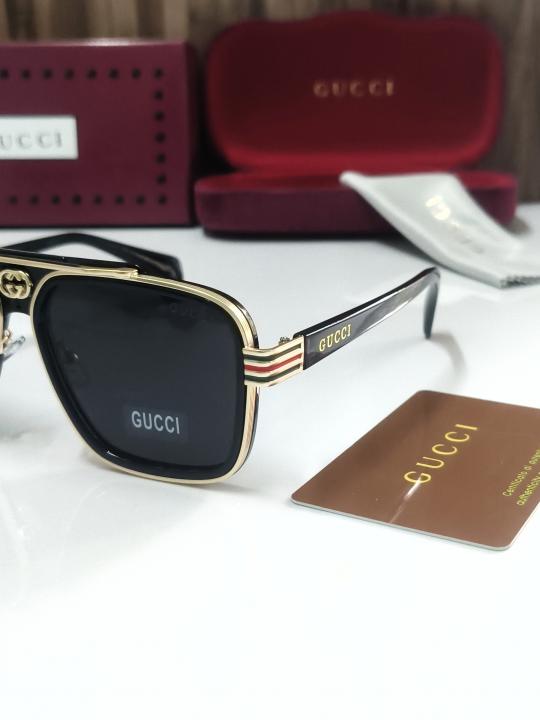 Guccii 1295 Gold/Black (Premium Sunglass)