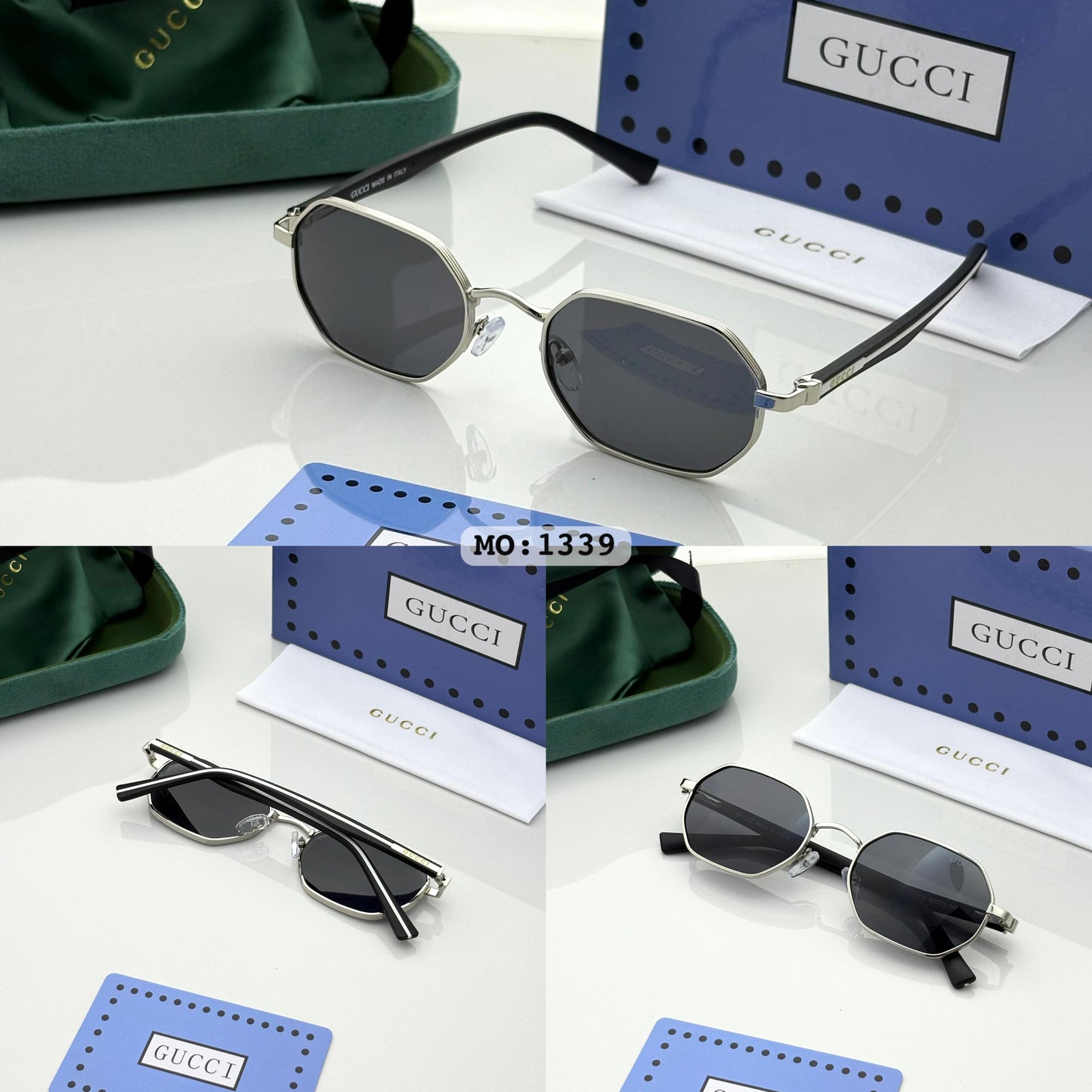 Guccii 1339 Silver Black