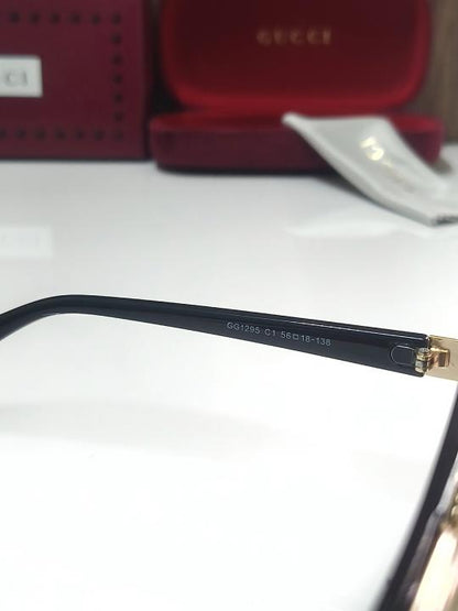 Guccii 1295 Gold/Black (Premium Sunglass)