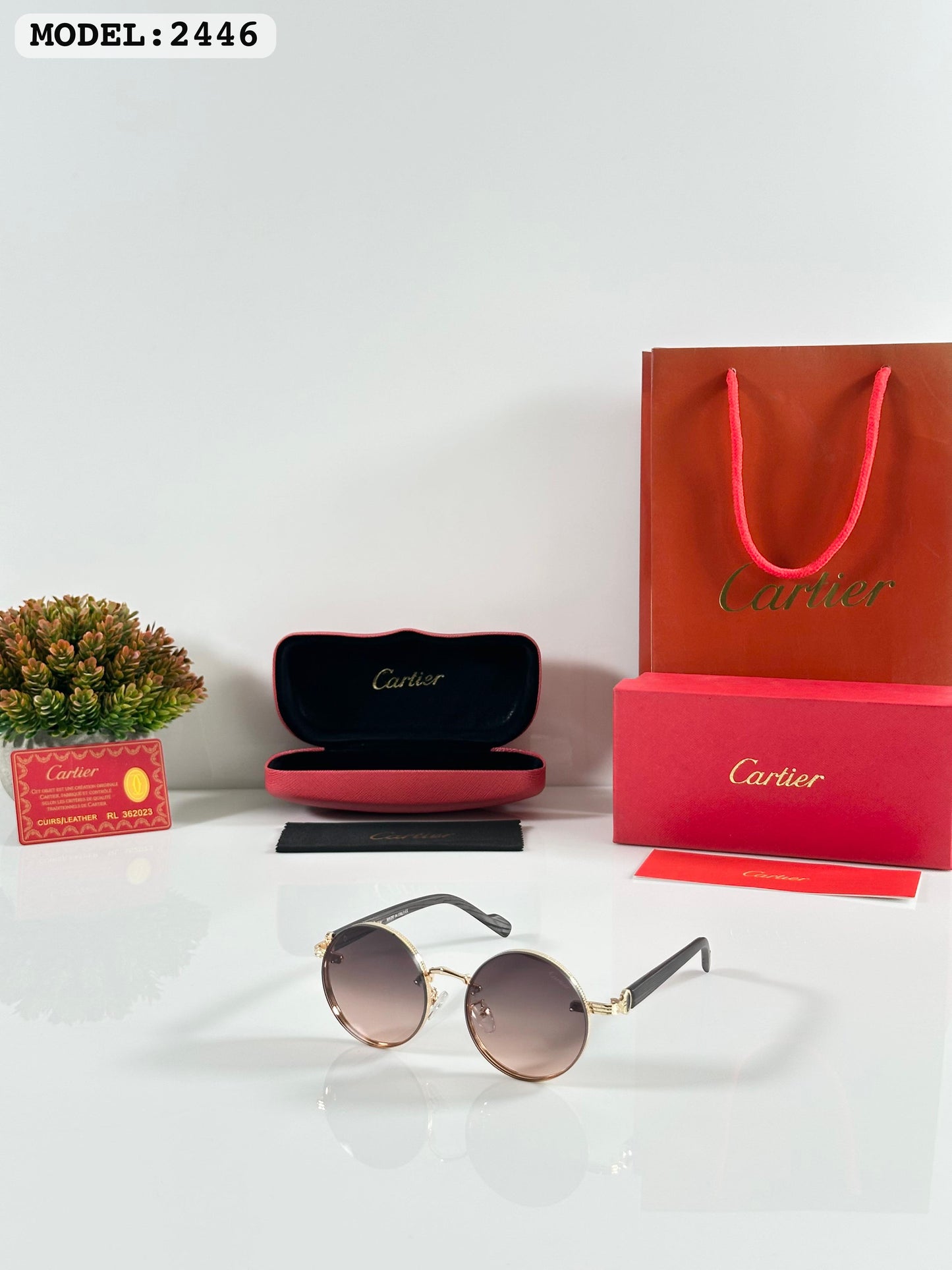 Cartierr 2446 Gold Brown