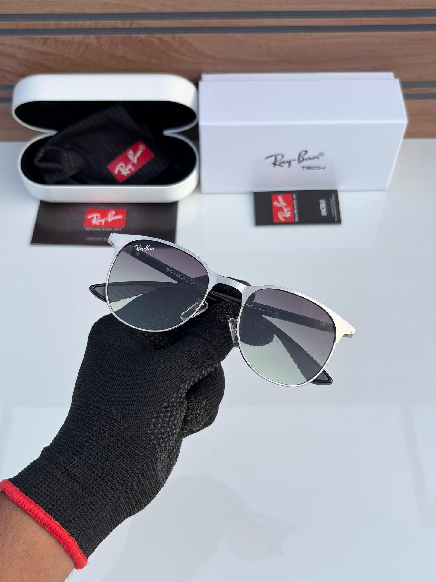 RayBan 1667 Silver/Green Shade
