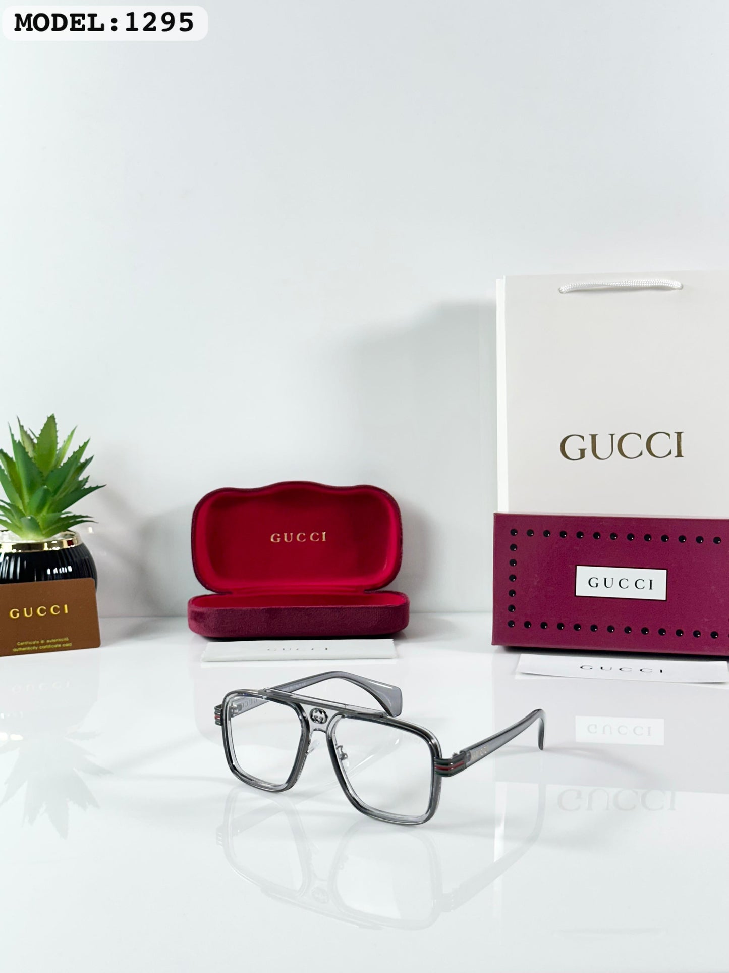 Guccii 1295 Silver Frame