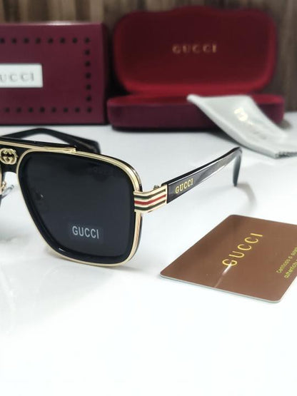 Guccii 1295 Gold/Black (Premium Sunglass)
