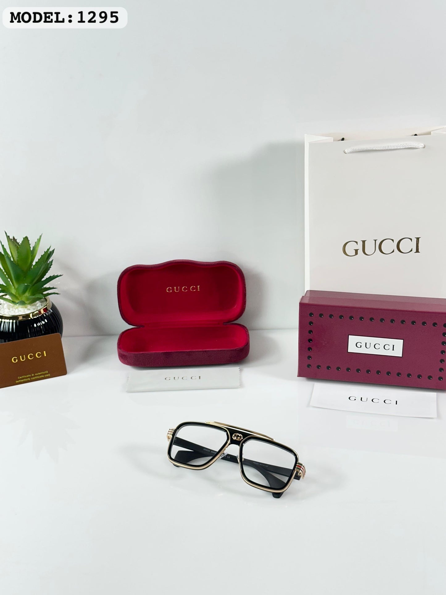 Guccii 1295 Gold Frame