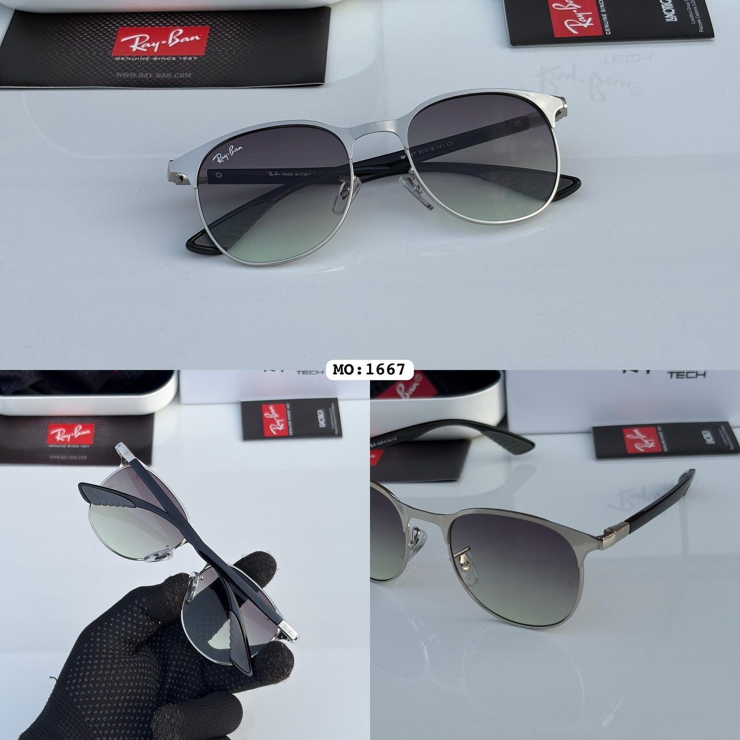 RayBan 1667 Silver/Green Shade