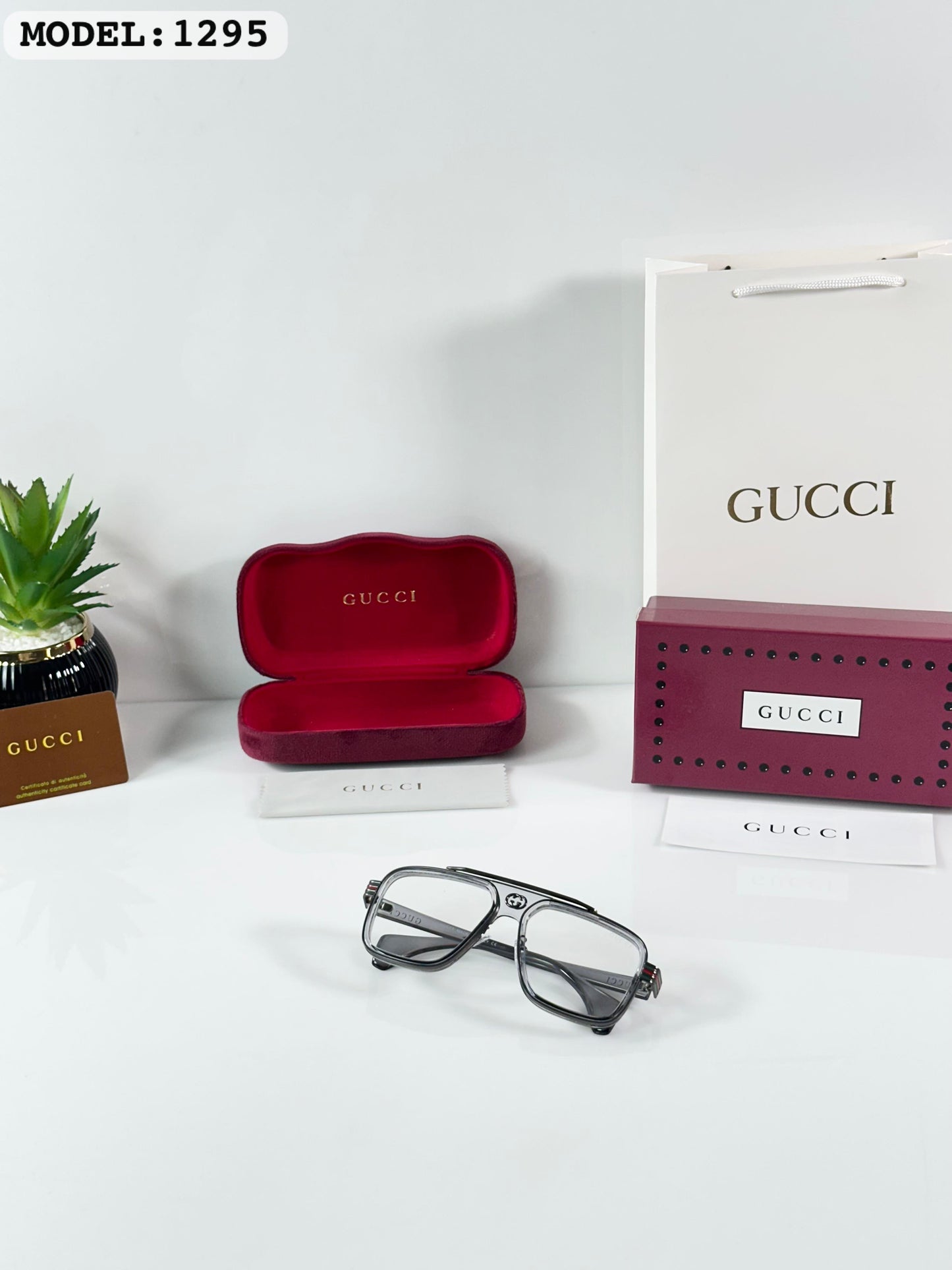 Guccii 1295 Silver Frame